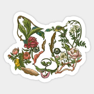 Botanical Corgi Sticker